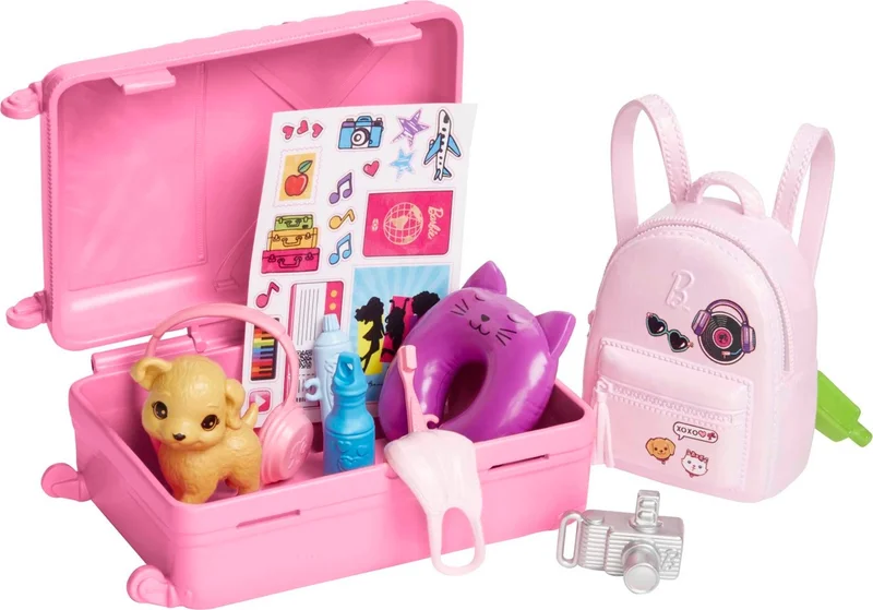 باربي Travel Doll and Accessories, 3 years and up, HJY18
