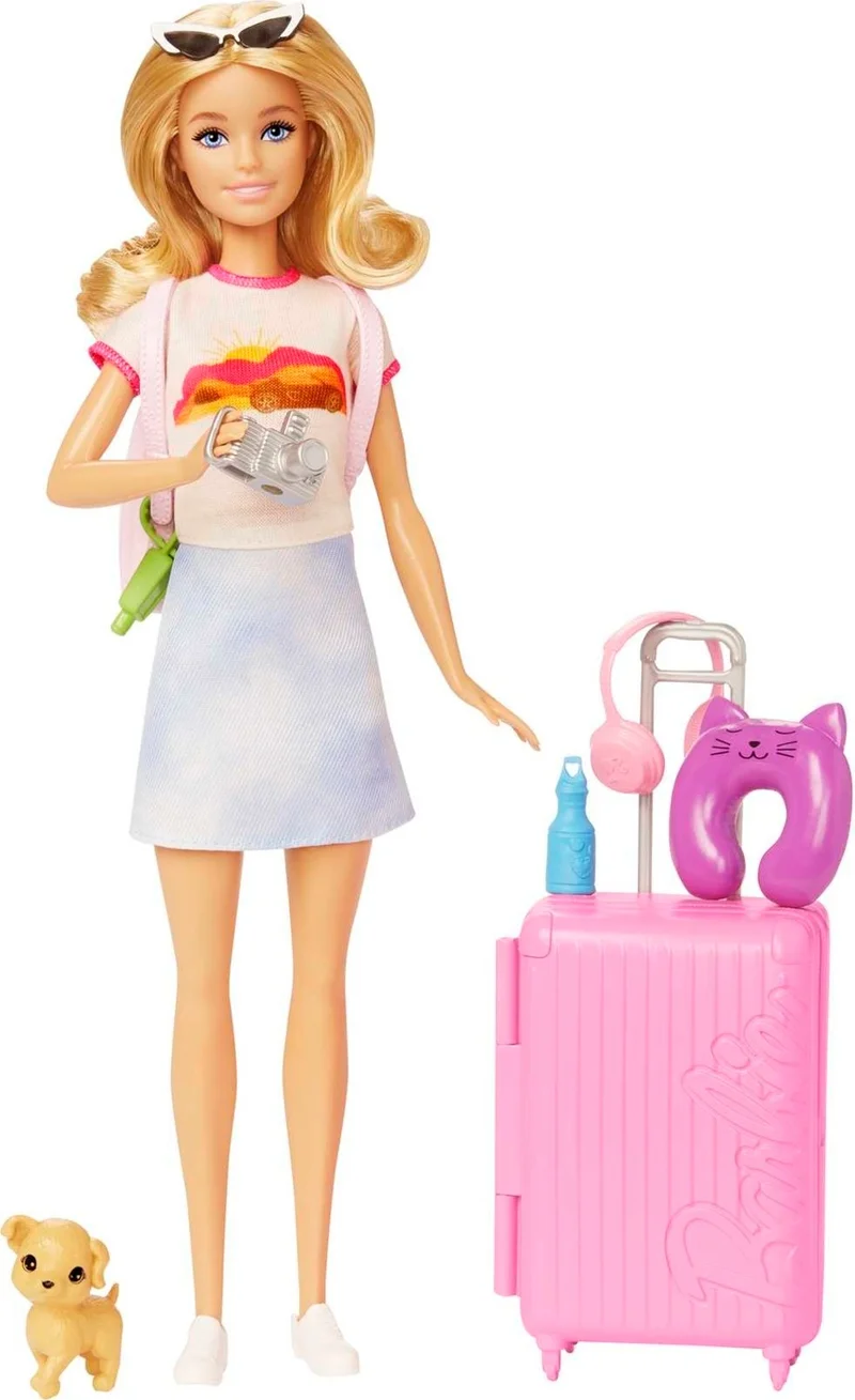 باربي Travel Doll and Accessories, 3 years and up, HJY18