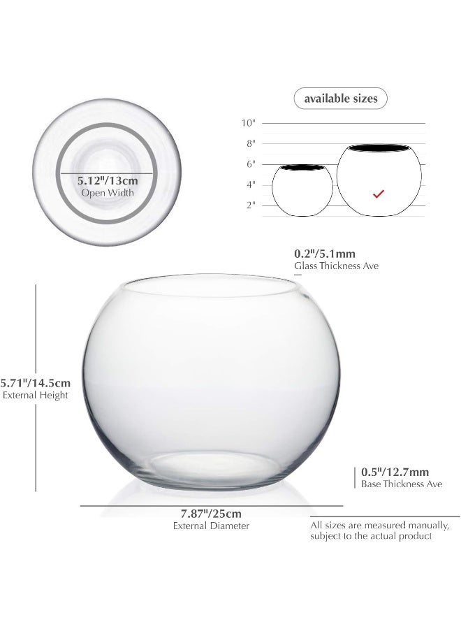 Beauenty Wgv Clear Bubble Bowl Glass Vase, 8-Inch With Wgv Glass Cleaning Cloth - Image 2