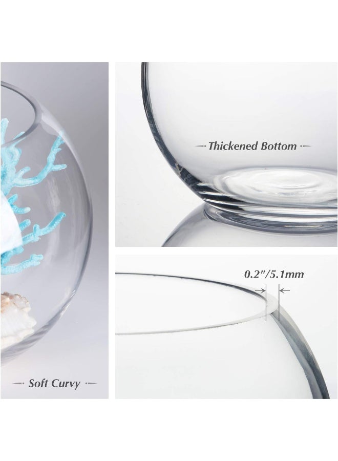 Beauenty Wgv Clear Bubble Bowl Glass Vase, 8-Inch With Wgv Glass Cleaning Cloth - Image 3
