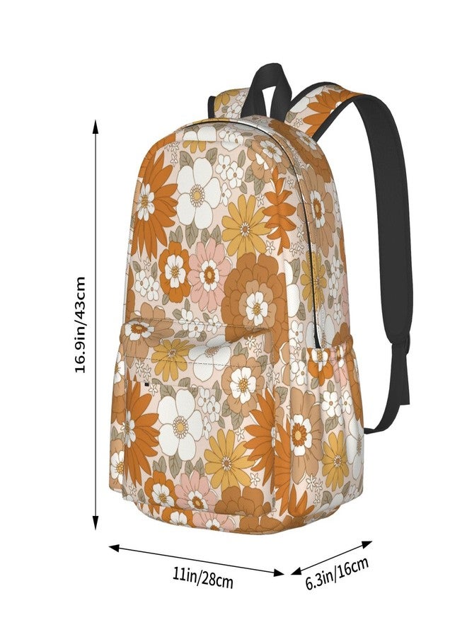 MOLIAN Retro Flowers Stylish Backpack With Adjustable Padded Shoulder Straps Daypacks For College Travel - Image 2