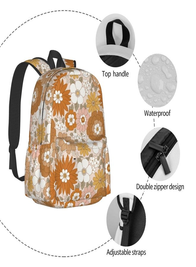 MOLIAN Retro Flowers Stylish Backpack With Adjustable Padded Shoulder Straps Daypacks For College Travel - Image 5
