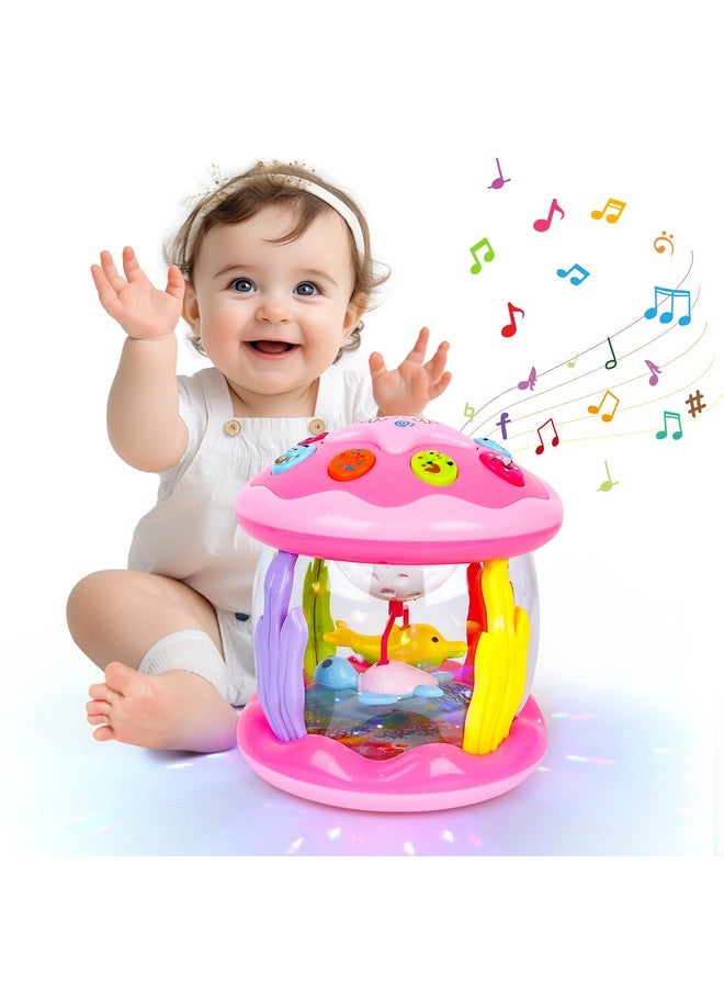أم سانميرسن ألعاب الأطفال من 6 إلى 12 شهرًا، جهاز عرض محيطي يضيء الألعاب الموسيقية لمدة 12 إلى 18 شهرًا، تعلم الزحف على البطن، من عمر 1 إلى عامين، هدايا للأولاد والبنات، باللون الوردي والأرجواني - Image 1