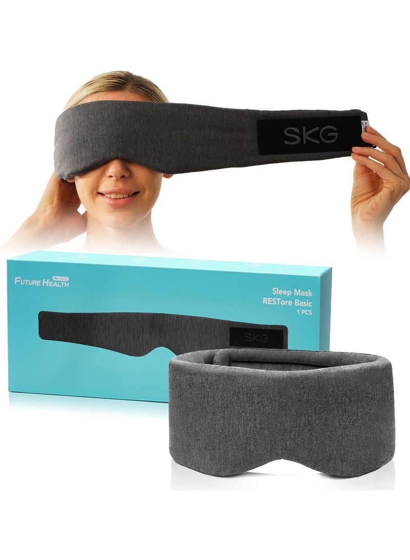SKG Restore Sleep Mask Blackout for Men Women, International Travel Essential, Large Size with Wide Width, for Sleep/Travel/Rest/Workshift/Gift - Image 1