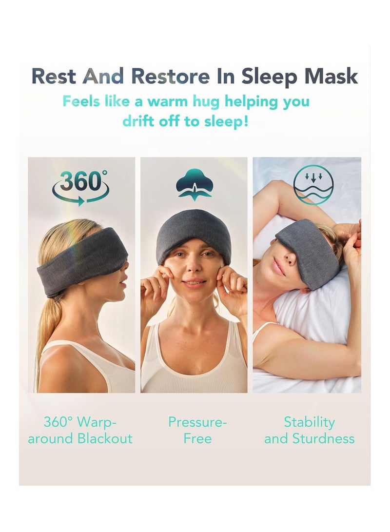 SKG Restore Sleep Mask Blackout for Men Women, International Travel Essential, Large Size with Wide Width, for Sleep/Travel/Rest/Workshift/Gift - Image 4