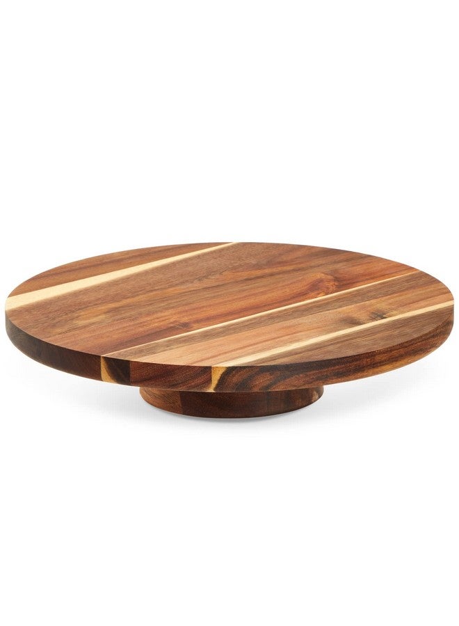 Juvale Round Acacia Wood Cake Stand for Wedding, Wooden Serving Platter for Appetizers and Desserts (12.75 Inches) - Image 1