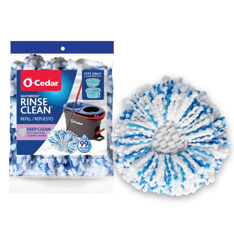 رأس ممسحة OCedar RinseClean للتنظيف العميق بديل قابل للغسل في الغسالة قابل لإعادة الاستخدام إعادة تعبئة من الألياف الدقيقة 40 قوة تنظيف إضافية