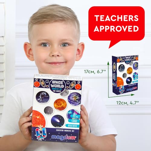 magdum Solar System Fridge Magnets for Kids - Magdum - 22 Realistic Space Magnets for Toddlers - Real Refrigerator Magnets - Planets for Kids – Magnetic Universe - Science Toys for Children - Astronomy Gifts - Image 2
