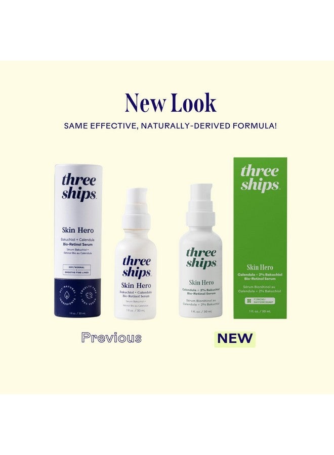 Three Ships Skin Hero Bio Retinol Serum with Calendula + 2% Bakuchiol- Reduces Appearance of Fine Lines and Breakouts, Supports Skin Firmness (1 floz) - Image 2