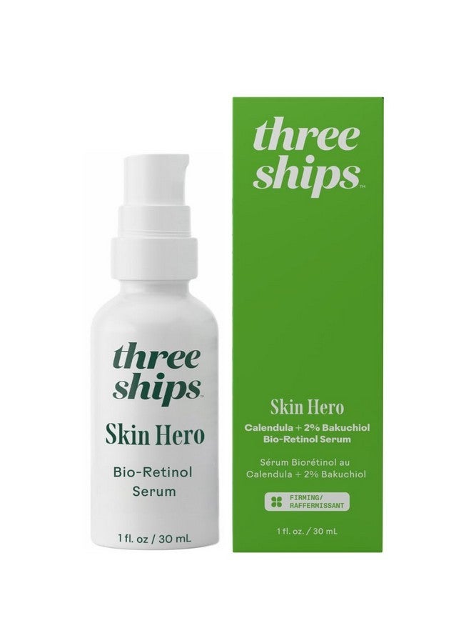Three Ships Skin Hero Bio Retinol Serum with Calendula + 2% Bakuchiol- Reduces Appearance of Fine Lines and Breakouts, Supports Skin Firmness (1 floz) - Image 1