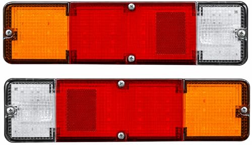 APSMOTIV LED Tail Light Assembly Set Left Right for Suzuki Samurai Sierra Gypsy SJ410 SJ413 19801995 Rear Brake Turn Signal Reverse Lamp Red Amber Clear Lens 12V Replaces 35603M80002 35604M80002 - Image 1