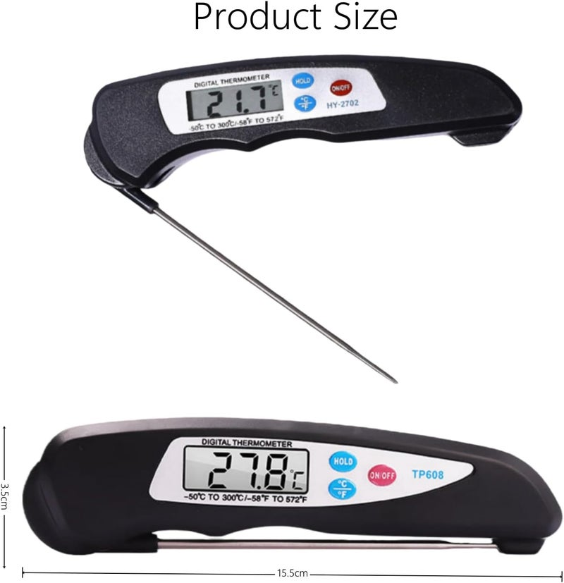 UREVO Digital Meat Thermometer - Instant Read Waterproof Food Thermometer with Foldable Long Probe for Kitchen, Cooking, Grill, and Candy - Image 2