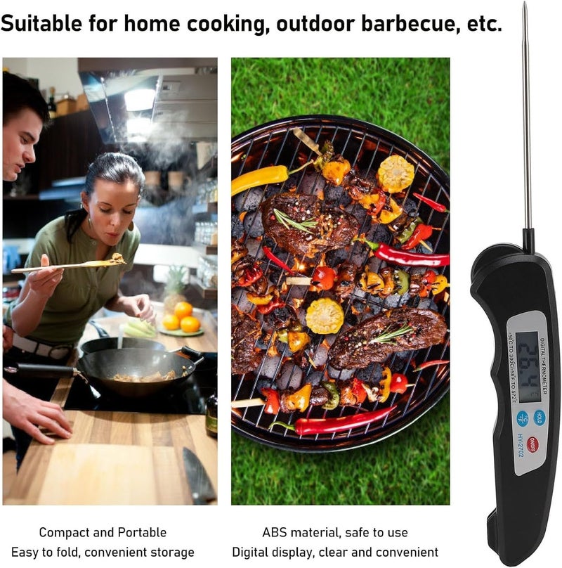 UREVO Digital Meat Thermometer - Instant Read Waterproof Food Thermometer with Foldable Long Probe for Kitchen, Cooking, Grill, and Candy - Image 5