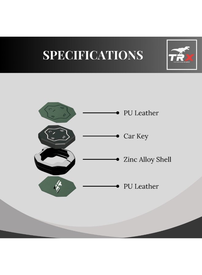  تي ار اكس اوتو غطاء مفتاح TRX AUTO مع سلسلة مفاتيح جلدية لسيارة Jetour T2 موديلات 2021-2025 | حافظة مفاتيح سيارة واقية | غطاء مفتاح من الجلد الصناعي | حامل مفتاح ذكي لسيارة Jetour | ملحقات Jetour T2 - Image 2