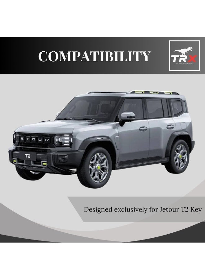  تي ار اكس اوتو غطاء مفتاح TRX AUTO مع سلسلة مفاتيح جلدية لسيارة Jetour T2 موديلات 2021-2025 | حافظة مفاتيح سيارة واقية | غطاء مفتاح من الجلد الصناعي | حامل مفتاح ذكي لسيارة Jetour | ملحقات Jetour T2 - Image 5
