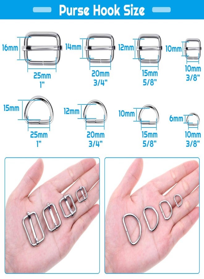 PAXCOO Purse Hardware, Paxcoo 80pcs Buckles and D Rings for Purses, Pouch, Lanyard and Handbags (Assorted Sizes) - Image 3