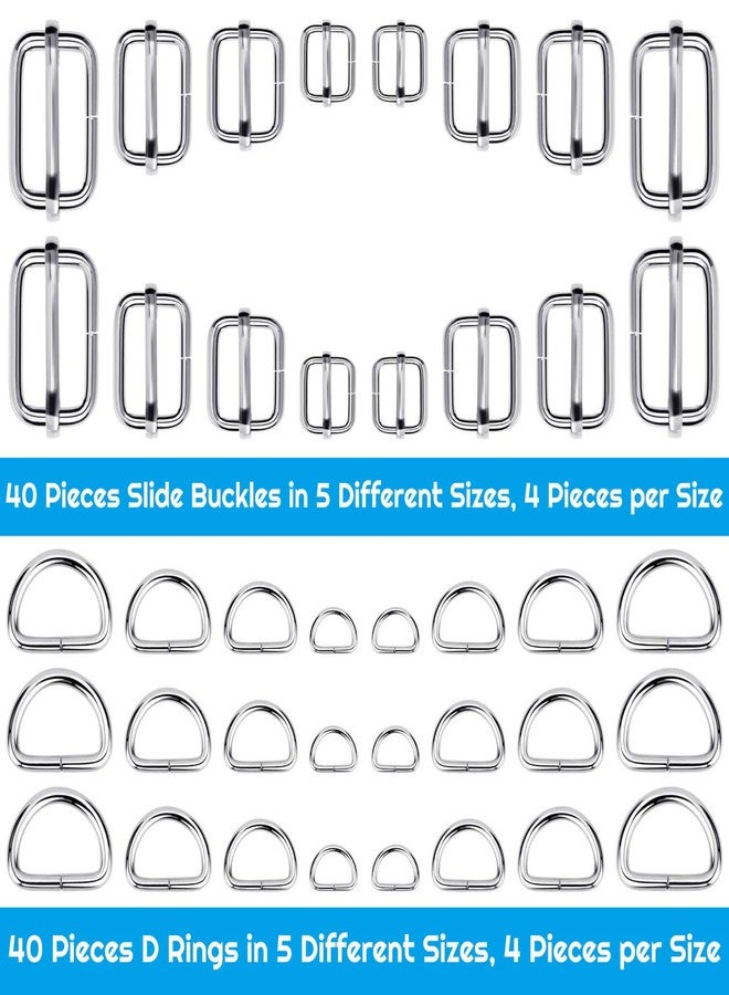 PAXCOO Purse Hardware, Paxcoo 80pcs Buckles and D Rings for Purses, Pouch, Lanyard and Handbags (Assorted Sizes) - Image 2