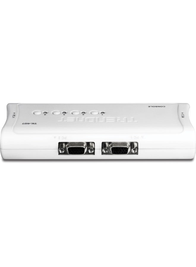 Trendnet 4-Port USB KVM Switch Kit with VGA Support for PC Server and Monitor Control,WHITE - TK-407K - Image 3