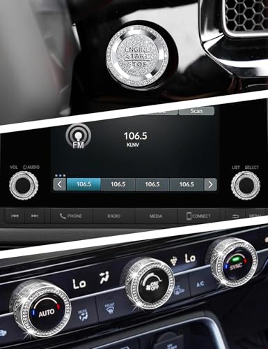 DvlynAuroa for Honda Civic Accessories 2022-2026, CRV/HRV/Acura Integra 2023-2026, Accord 2023-2025, 8PCS Aluminum Alloy Knob Cover Set (Bling) Fits 7-inch Screen with 2 Radio Knob - Image 2