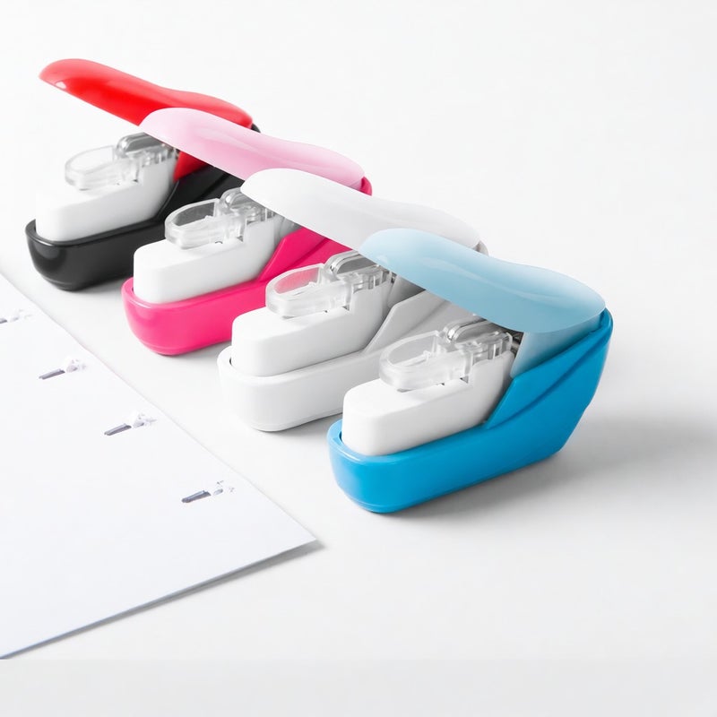 KW-triO Hand-held Mini Safe Stapler No Staples Stapleless 4 Sheets Capacity for Paper Binding Shop School Office Home Supplies - Image 5
