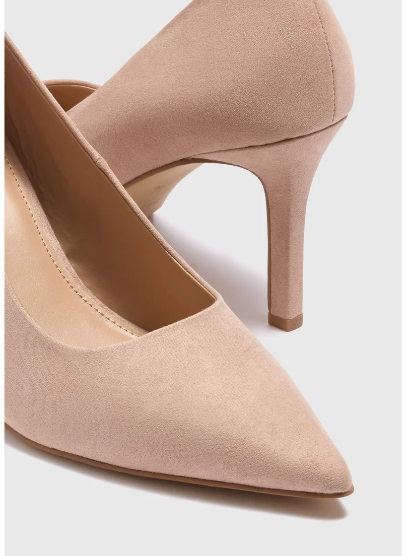 Matalan Nude Point Toe Court Heels