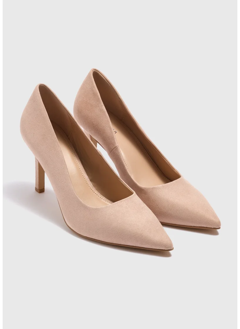 Matalan Nude Point Toe Court Heels
