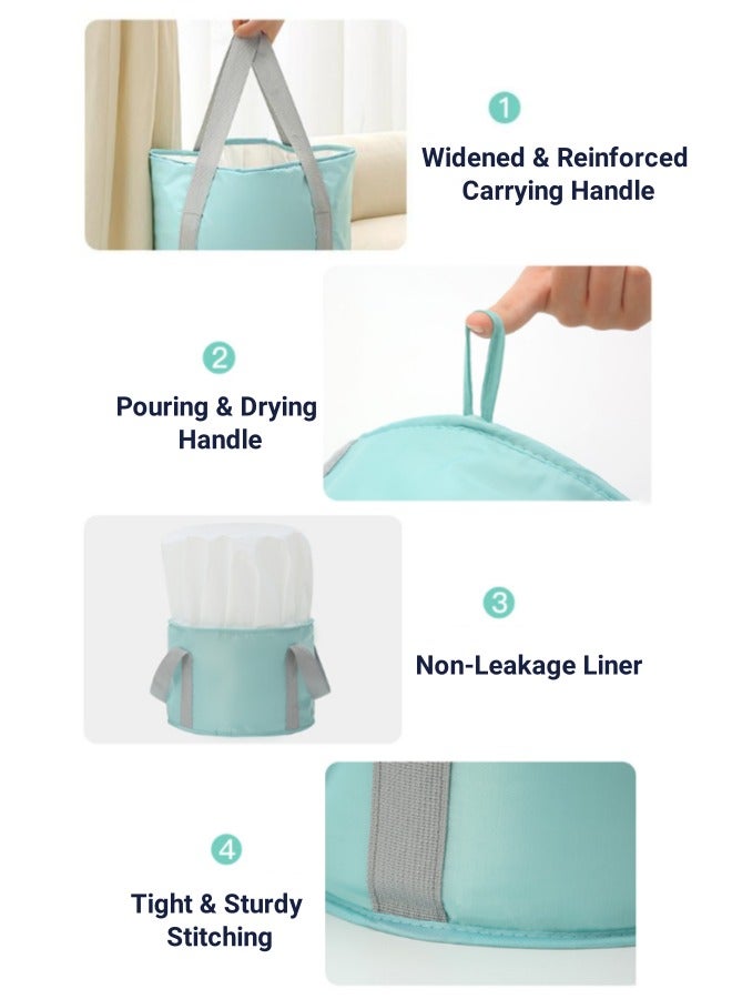 Collapsible Foot Bath Basin, Portable Travelling Foot Bath Tub 25L Soaking Feet Bucket Heat Insulation Footbath Soaking Bag for Travel Camping Washing - Image 3