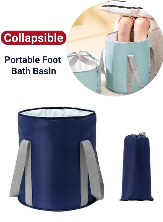 Collapsible Foot Bath Basin, Portable Travelling Foot Bath Tub 25L Soaking Feet Bucket Heat Insulation Footbath Soaking Bag for Travel Camping Washing - Image 1