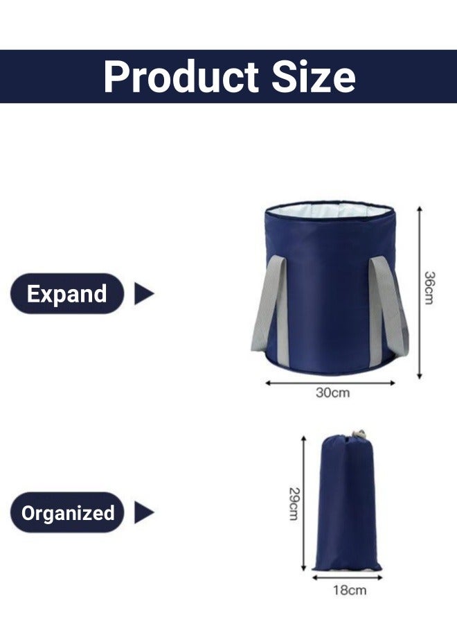 Collapsible Foot Bath Basin, Portable Travelling Foot Bath Tub 25L Soaking Feet Bucket Heat Insulation Footbath Soaking Bag for Travel Camping Washing - Image 2