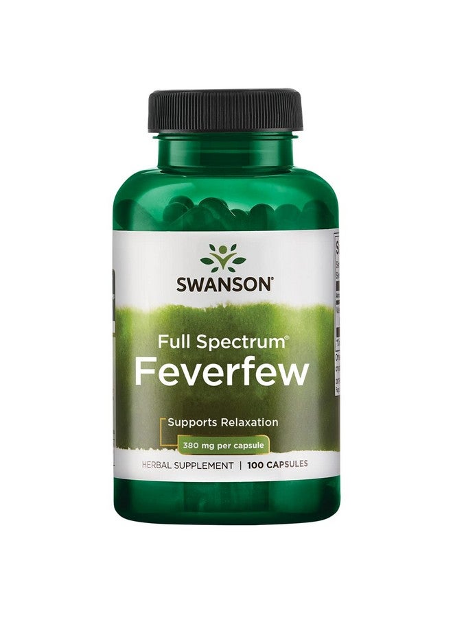 SWANSON Feverfew 380 Milligrams 100 Capsules - Image 1