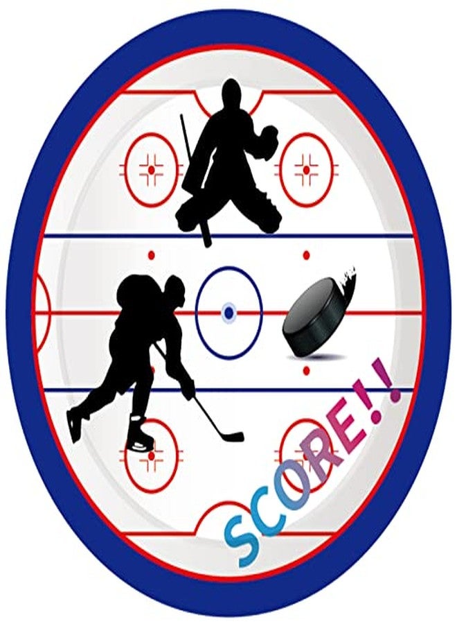 Lide Road Hockey Party Paper Plates and Napkins for 24 Guests - 64 Pcs Sports Birthday Decoration Set Includes Disposable Dessert Plates and Napkins for Ice Hockey Theme Party - Image 4