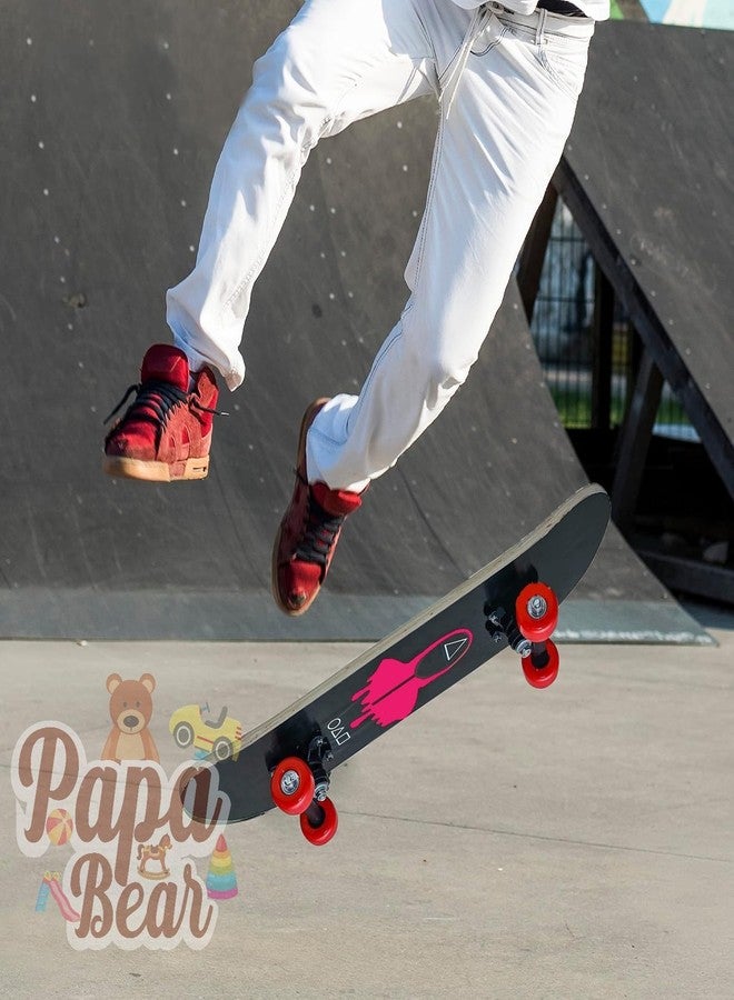 PapaBear Papa Bear Game 23"X 6" Double Kick Concave Skate Board 9 Layer Plywood Deck Standard Skateboards for Kids Boys Girls Beginners Teens Adult, Skateboard Combo w Funny Stickers (Game w Safety Kit) - Image 5