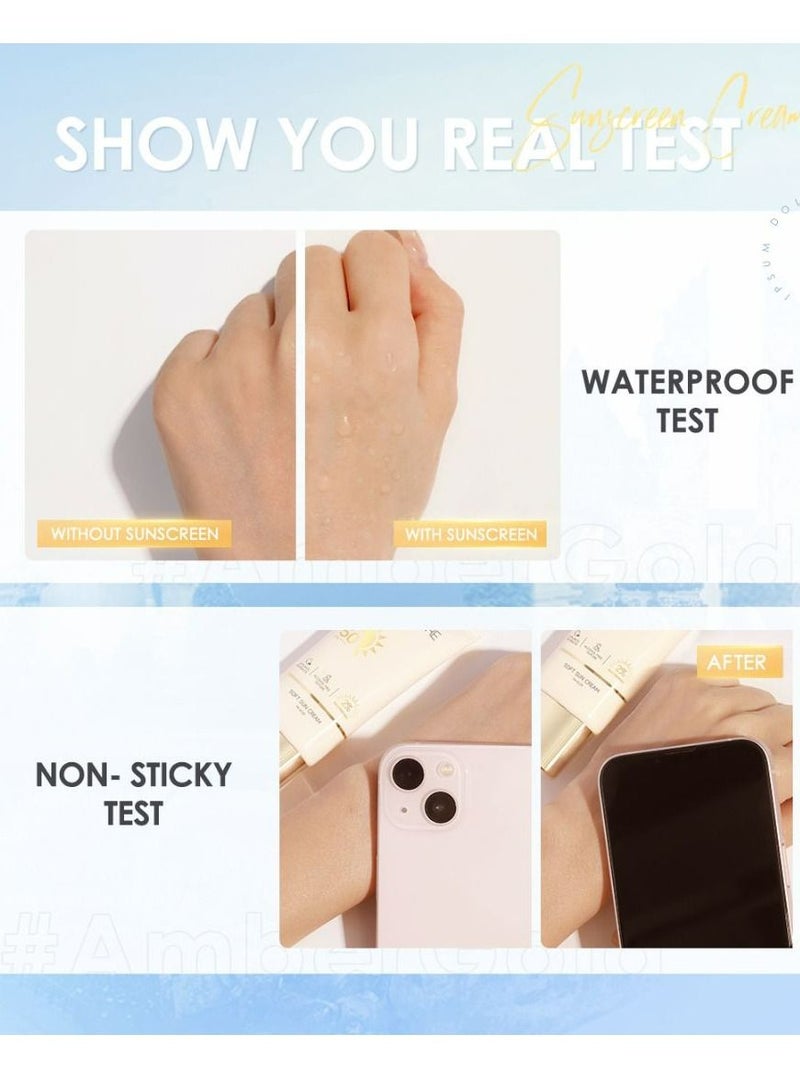 FOCALLURE Soft Sun Cream Intensive Non Sticky Sunscreen Defense Sunscreen Gel SPF 50 PA+++ - Image 4