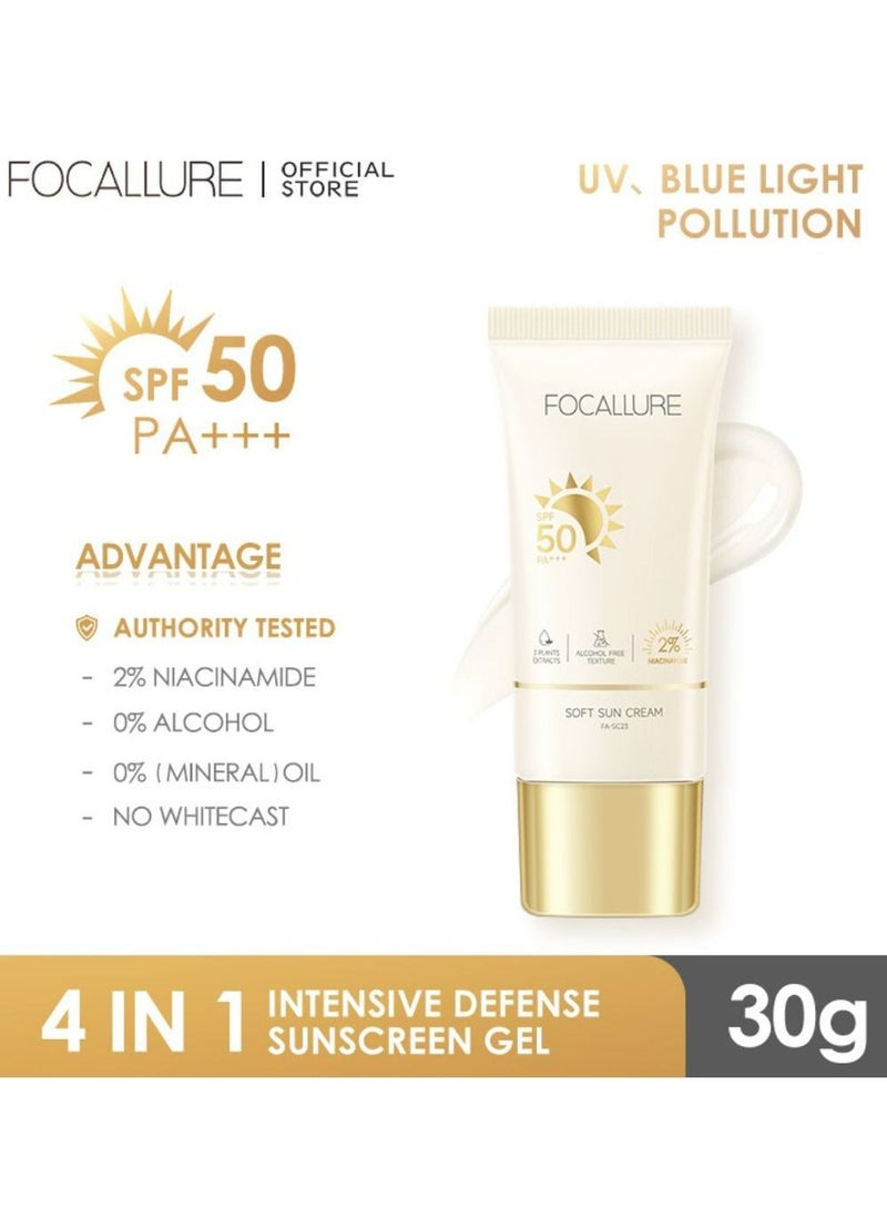 FOCALLURE Soft Sun Cream Intensive Non Sticky Sunscreen Defense Sunscreen Gel SPF 50 PA+++ - Image 2