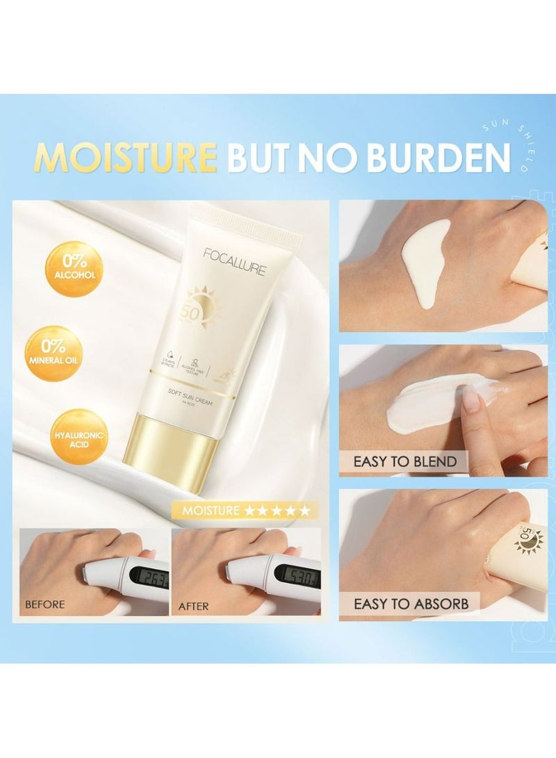 FOCALLURE Soft Sun Cream Intensive Non Sticky Sunscreen Defense Sunscreen Gel SPF 50 PA+++ - Image 5