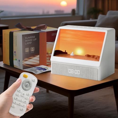 Maliansun Sunrise Alarm Clock with Sound Machine, Sunlight Alarm Clock with 10 Scene Simulations for Sleep, 12 White Noise Sound Machine with Bluetooth Speaker - Image 1