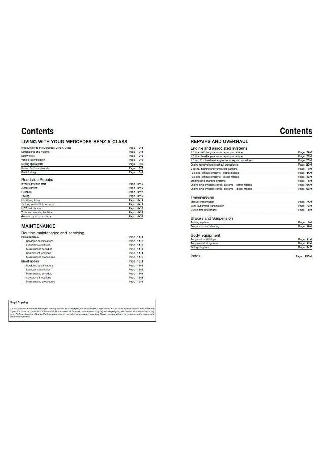 Mercedes-Benz A-Class Sept 12 - May 18 (62 to 18 reg) Petrol & Diesel Haynes Repair Manual  - Image 2