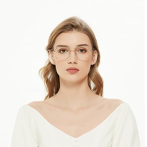 ZENOTTIC Blue Light Blocking Glasses Aviator Metal Frame Men Women - Image 1