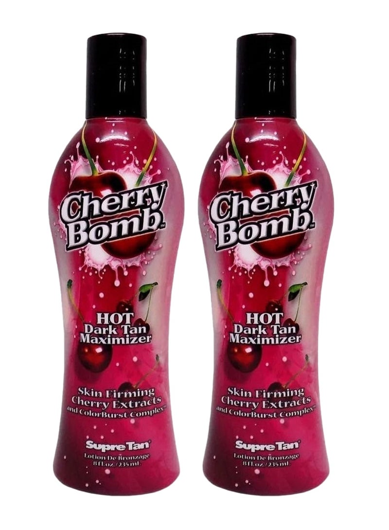 Cherry Bomb 2-Piece Hot Dark Tan Maximizer Skin Firming Cherry Extracts And Color Burst Complex 235*2ml - Image 1