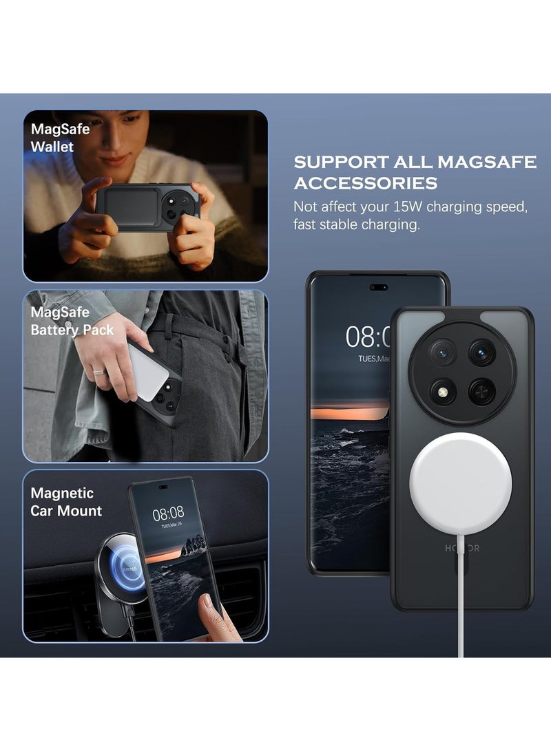 Magnetic for Honor X9C Case, 【Compatible with Mag-Safe】 【Anti-Scratch】 Slim Translucent Matte Back Soft Bumper Phone Case Cover for X9C 5G - Image 2
