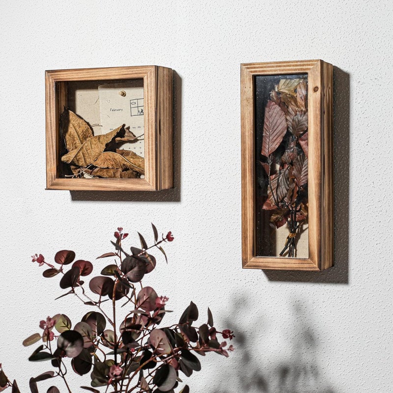 Freezing point Shadow Box Frame 5x12.5 Flower Shadow Box Pin Display Case Cabinet Picture Frame with Linen Back Memorabilia Awards Medals Badge Bouquet Wedding Memory Box for Keepsakes Long - Image 3