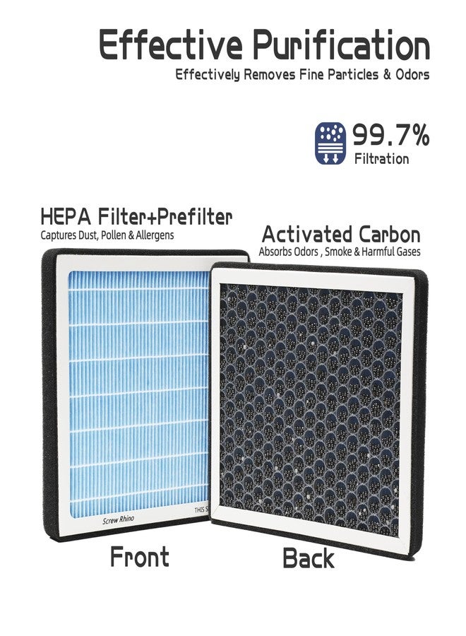 فلتر هواء كابينة HEPA من Screw Rhino، طراز CF12552، بديل لسيارات نيسان روغ (2021-2025)، ألتيما (2019-2025)، سنترا (2020-2025)، باثفايندر (2022-2025). لا يناسب نيسان كيكس. مناسب أيضًا لسيارات إنفينيتي QX50 (2019-2024)، QX55، وQX60 (2025-2025). - Image 2