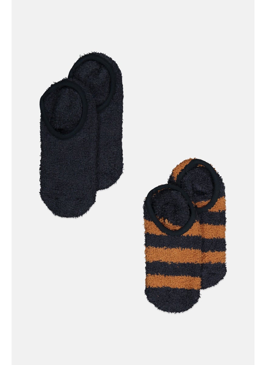 Tchibo Kids Girl 2 Pairs Textured Slipper Socks, Navy  - Image 1