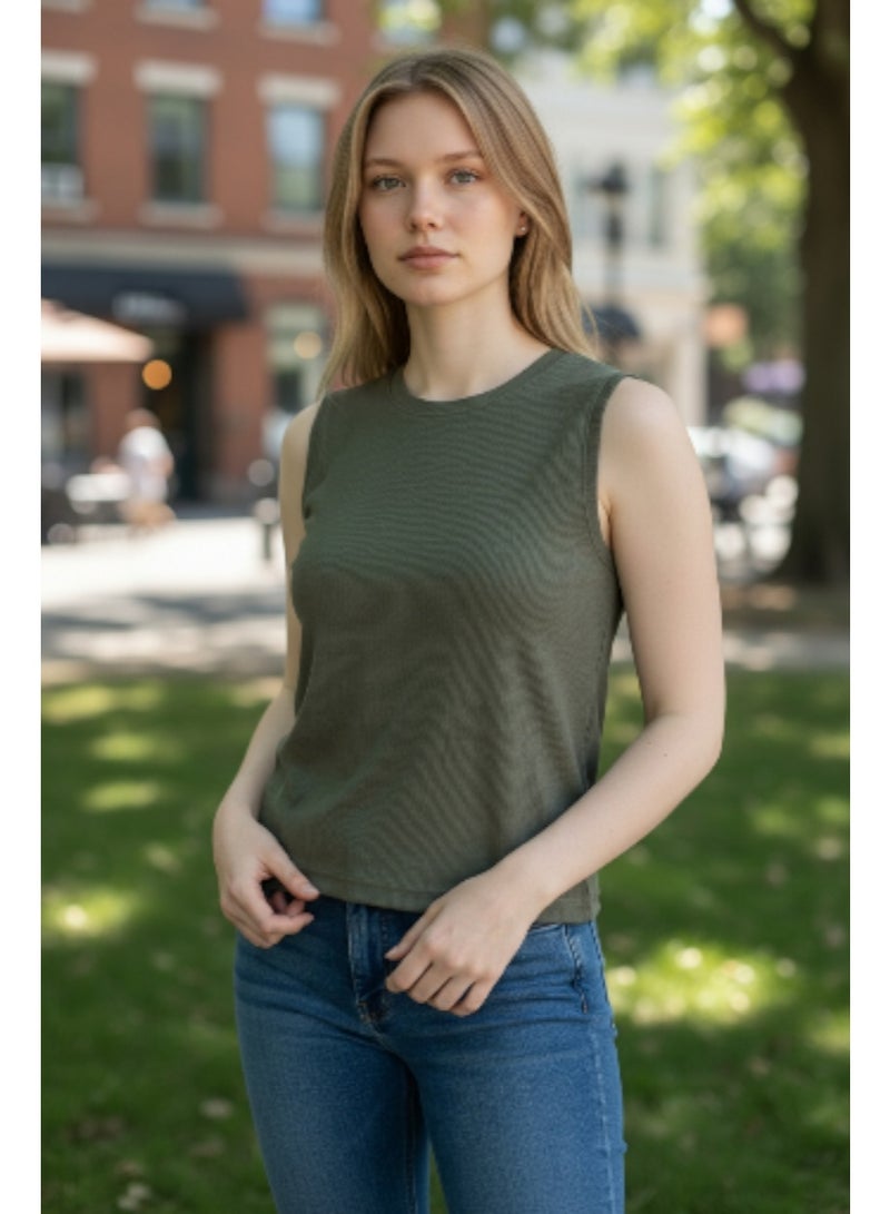 بدايه مودا بيزك توب قطن بدون أكمام للفتيات - Image 1