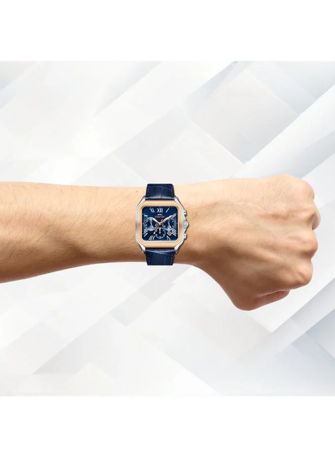 Slazenger Dark Blue Men's Leather Multifunction Watch SL.9.2548.2.03 - 40x50 mm for Men | Best Price UAE