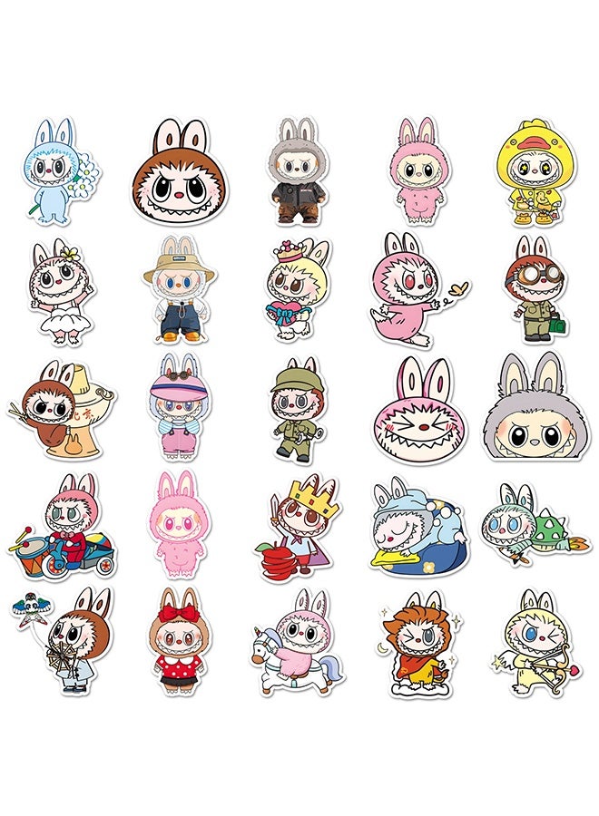 50 Pcs Labubu Cartoon Stickers for Teens, Waterproof Vinyl Decals for Laptops, Water Bottles, Suitcase, Phone Case, Skateboard, Bumper, Graffiti - Image 2