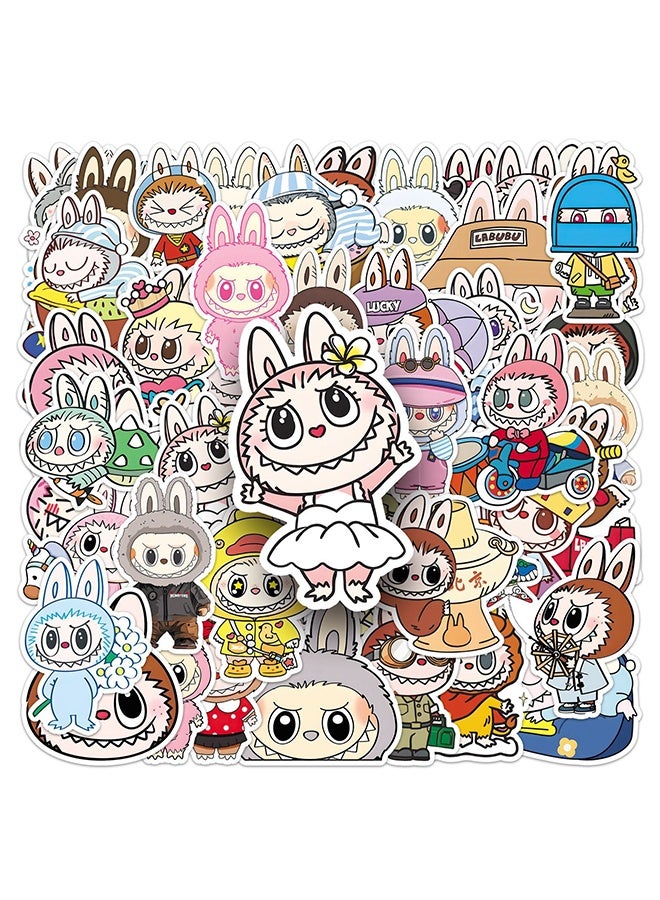 50 Pcs Labubu Cartoon Stickers for Teens, Waterproof Vinyl Decals for Laptops, Water Bottles, Suitcase, Phone Case, Skateboard, Bumper, Graffiti - Image 4