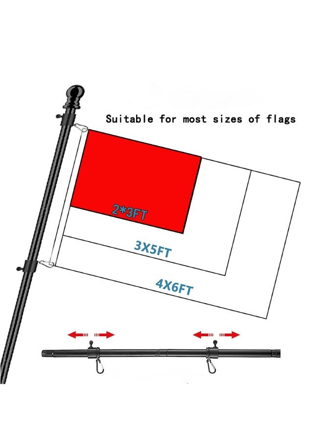 Generic Flagpole Suitable For 2X3, 3X5, 4X6FT Flag Heavy Garden Flagpole Outdoor Or Outdoor Wall-Mounted Flagpole For Street Games  - Image 2