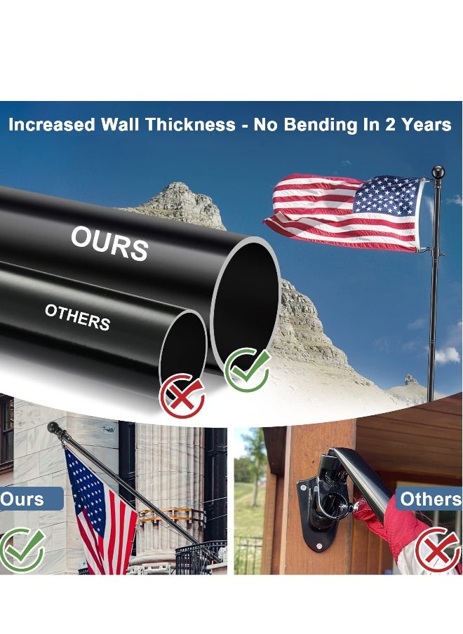 Generic Flagpole Suitable For 2X3, 3X5, 4X6FT Flag Heavy Garden Flagpole Outdoor Or Outdoor Wall-Mounted Flagpole For Street Games  - Image 5