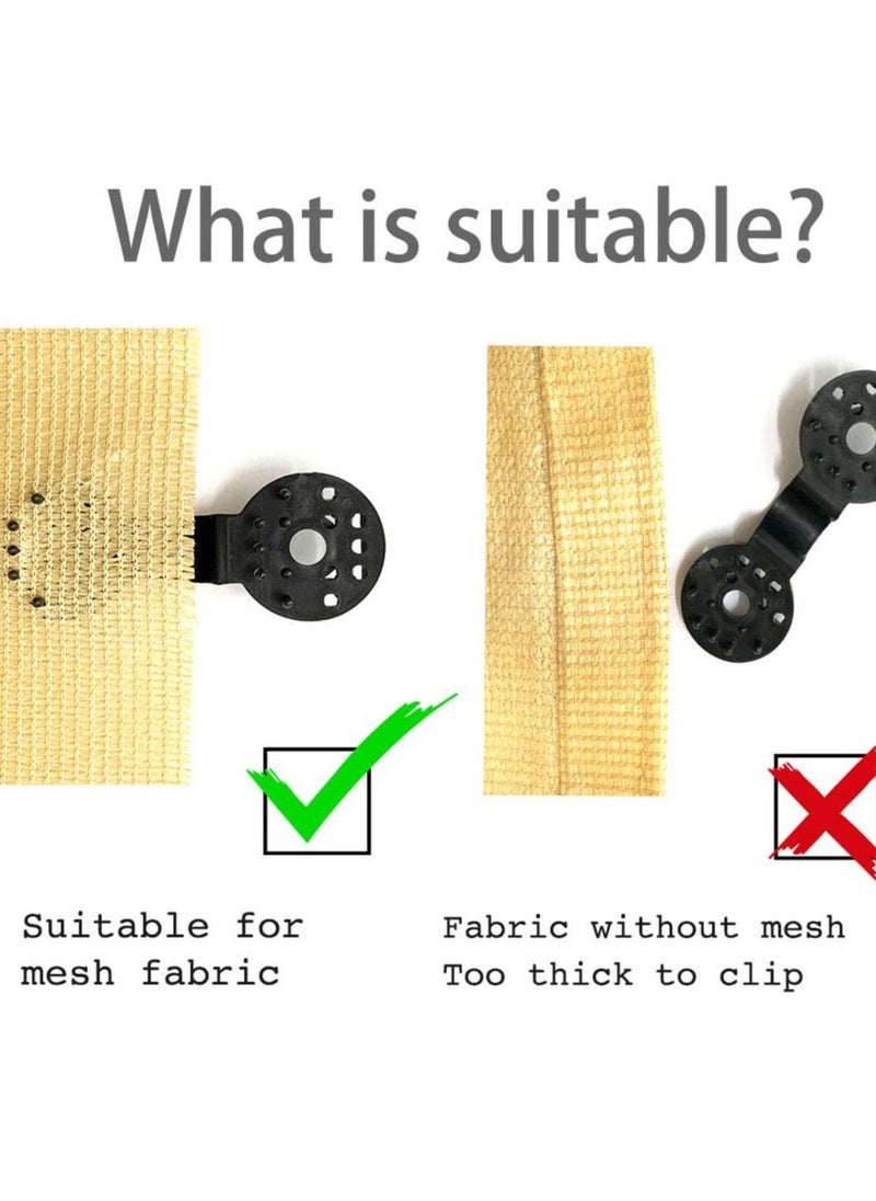 SYOSI - Plastic Clips for Shade Cloth, Sunshade Net Fixing Clip Shade Fabric Clips Attachment, and Placement for Sun Shade Net Anti Bird Netting Garden Netting Black (Round 20 Count) - Image 1